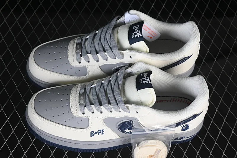 All categories Nk Air Force 1 Air Force series Nk Air Force 1 Low Air Force low top Nike Air Force 1'07 Low BaPe co-branded beige gray blue Air Force 1 low top casual sneakers SM6668-111